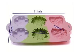 Molde silicona 6 jabones flores